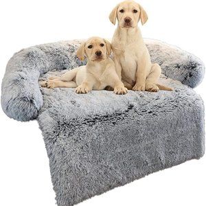 NEW* Calming Dog Bed Fluffy Plush Mat-Furniture Protector- GREY